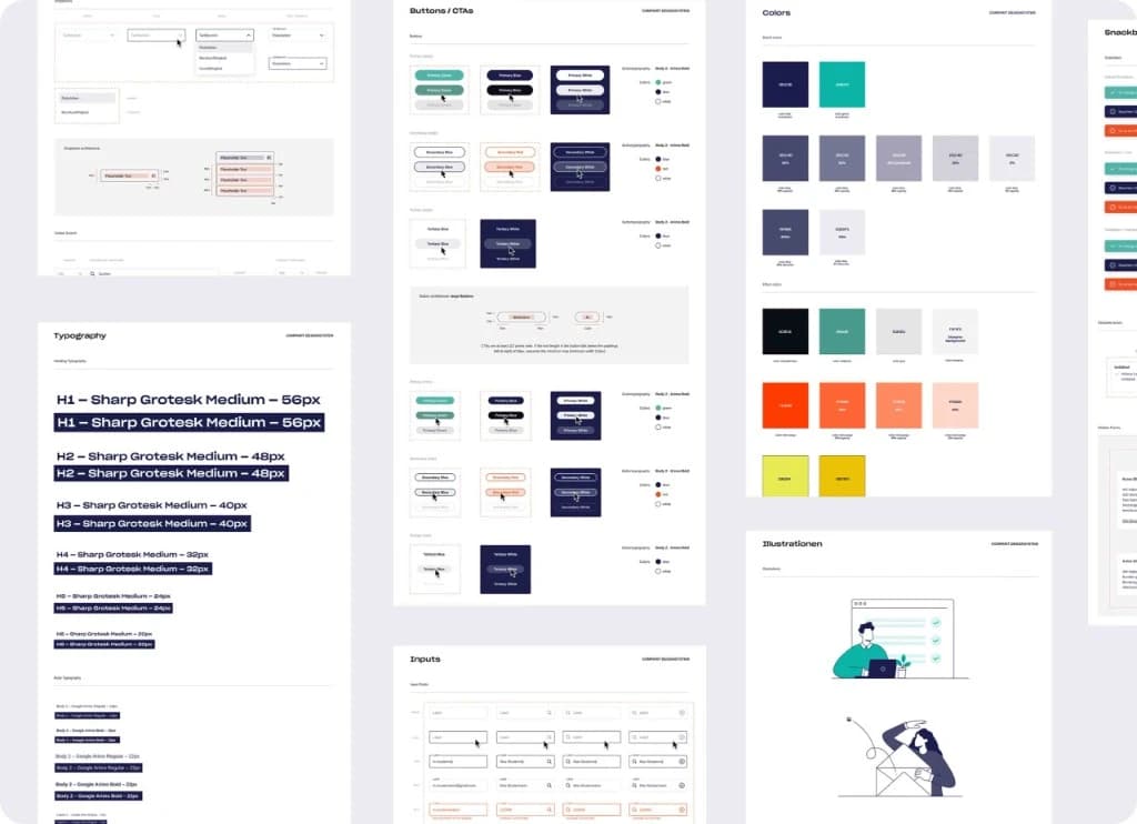 cpit Design-System mit Typografie, Farben, Buttons und Eingabeelementen